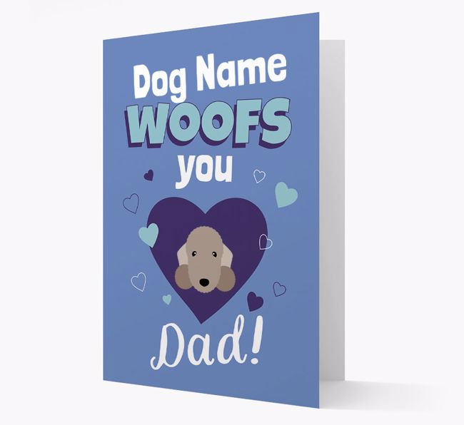 'I Woof You Dad' - Personalized {breedFullName} Card